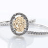 Fancy Light Brown Oval Diamond Ring and Wedding Band