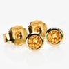 Orange Diamond Bezel Set Studs