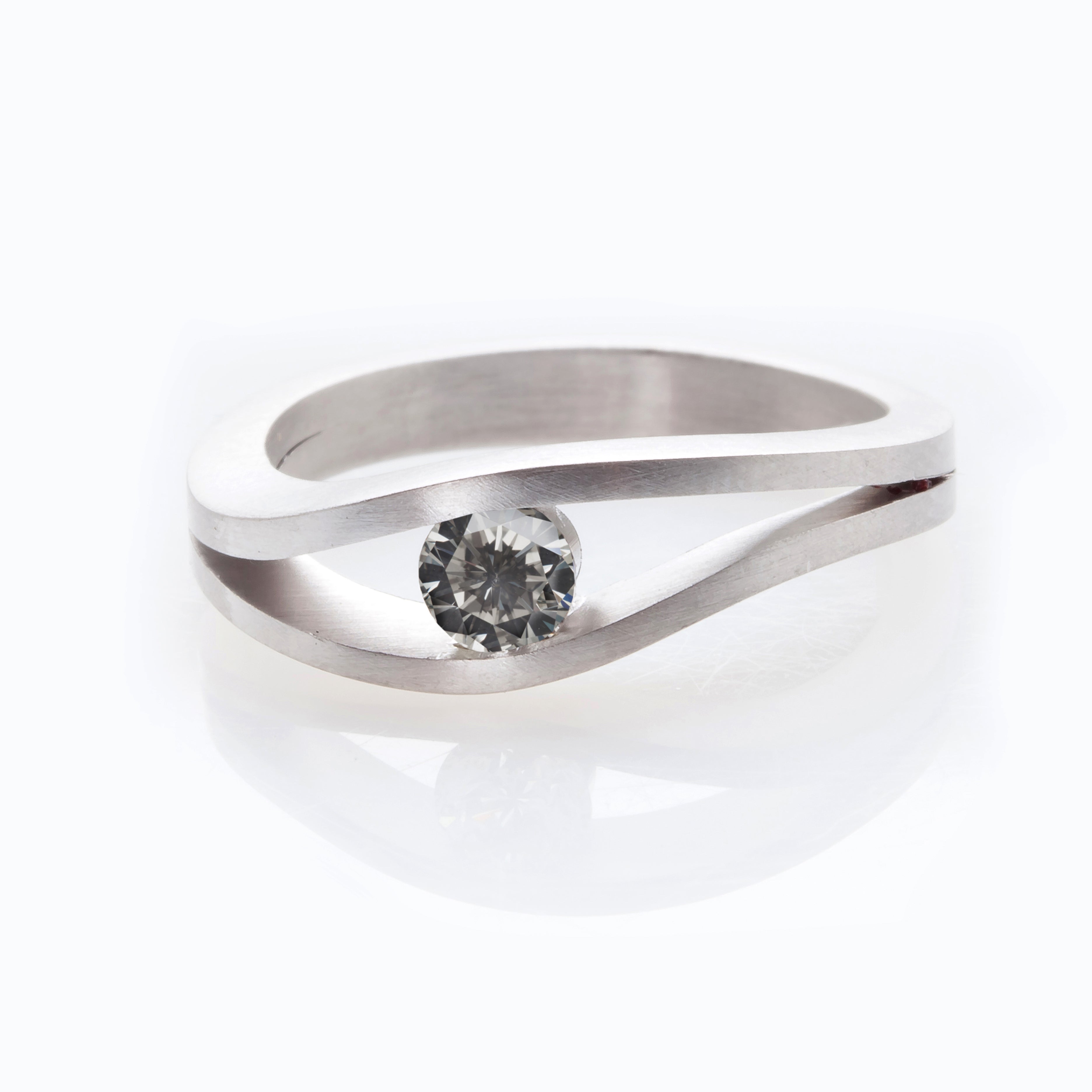 Gray Diamond Tension Set Ring