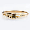 Three stone olive diamond green ring