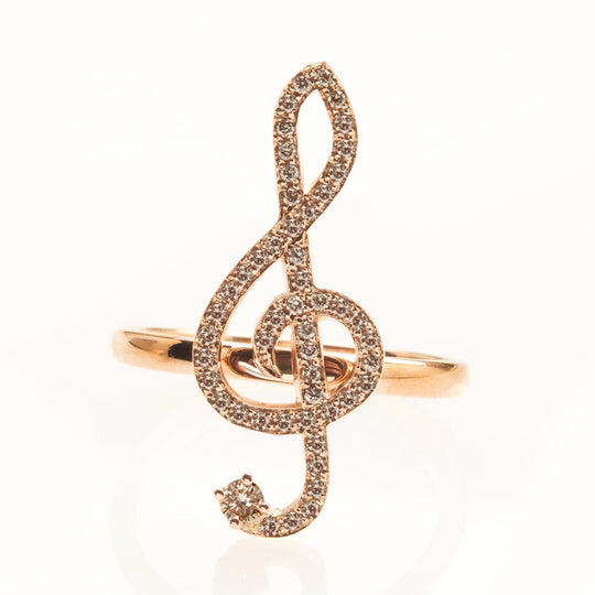 Treble Clef Champagne Diamond Ring