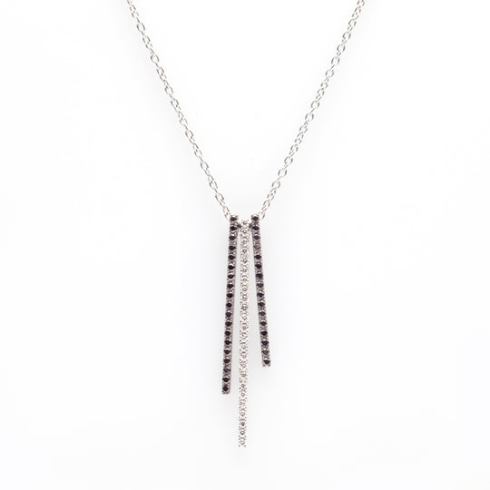 Black and White Diamond Bars Pendant
