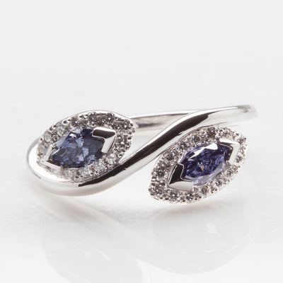 Indigo Marquise Cut Diamonds Ring