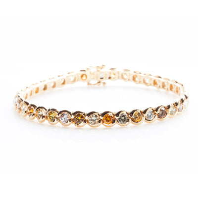 Yellow Gold Rainbow Bracelet With Natural Color Diamonds
