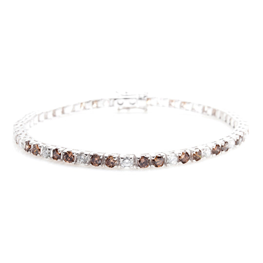 Chocolate and White Diamonds Eternity Bracelet