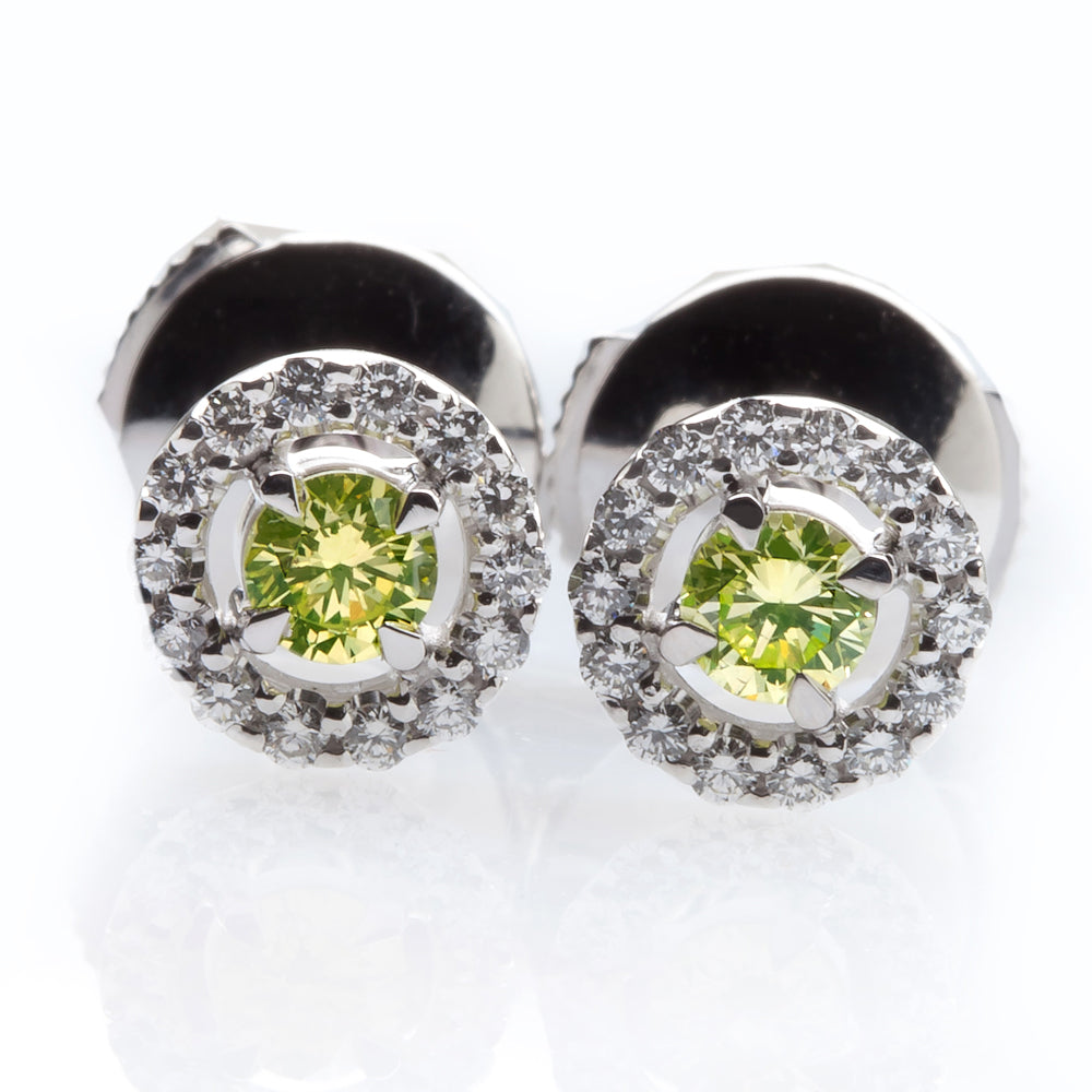 Green Diamond Earrings