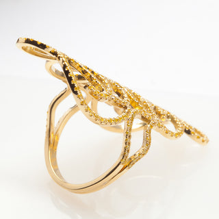 Ornamental Ring With Vivid Yellow Melee Diamonds