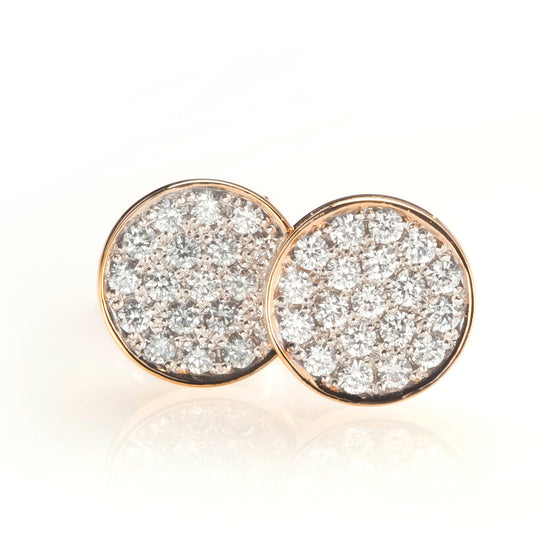 White Diamond Medallion Earrings