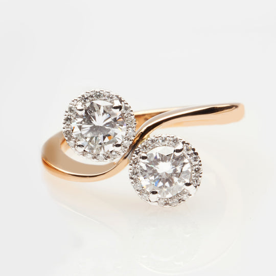 Ying Yang Styled Diamond Ring