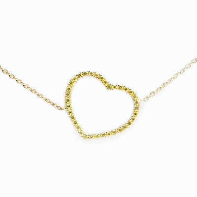 Yellow Diamonds Heart Bracelet