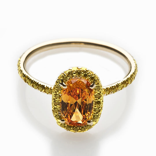 Vivid Orange Diamond Ring