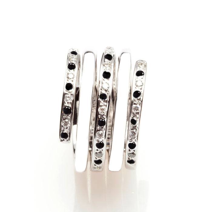 Black and White Diamond Ornamental Ring