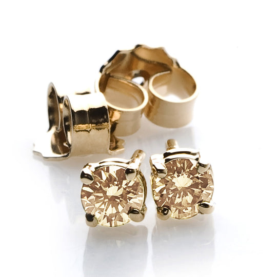 Champagne Diamonds Gold Earrings