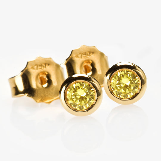 Intense Yellow Diamond Earrings