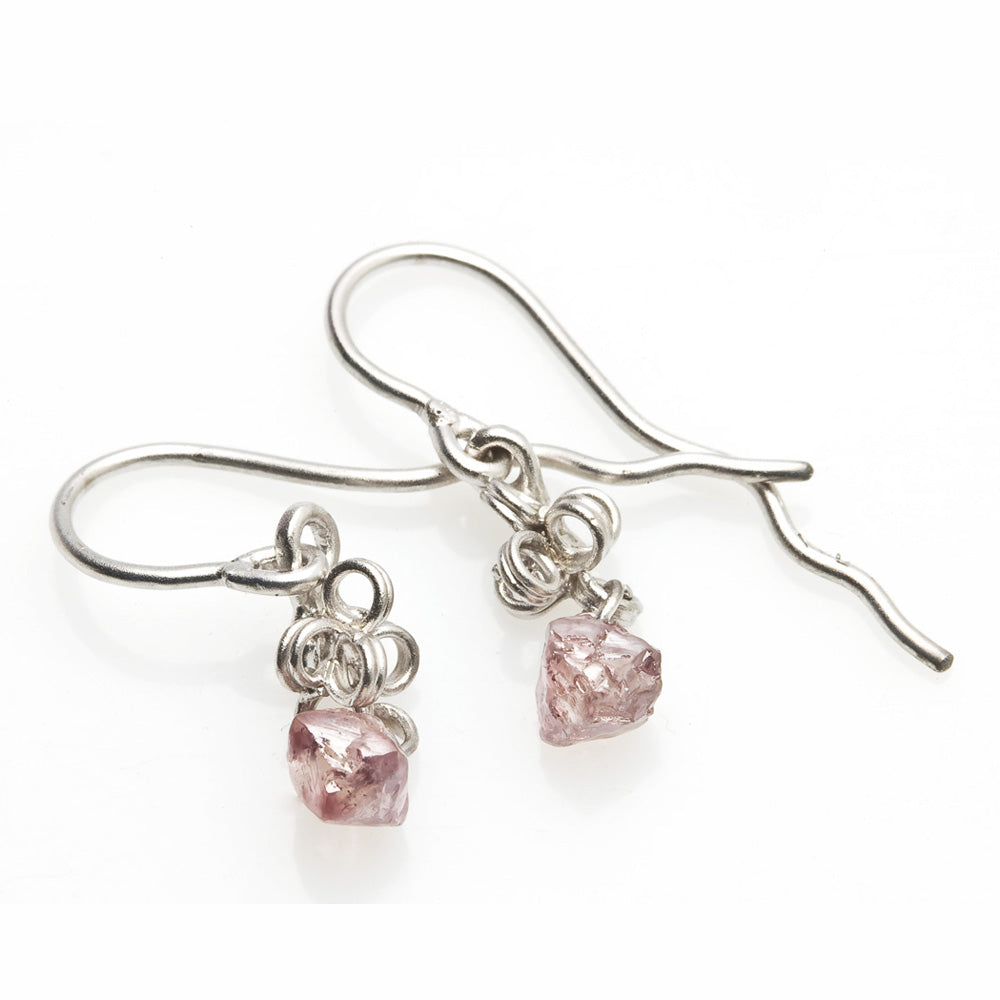 Rough Pink Diamond Earrings