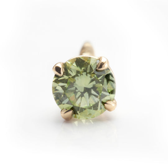 Yellowish Green Diamond Stud