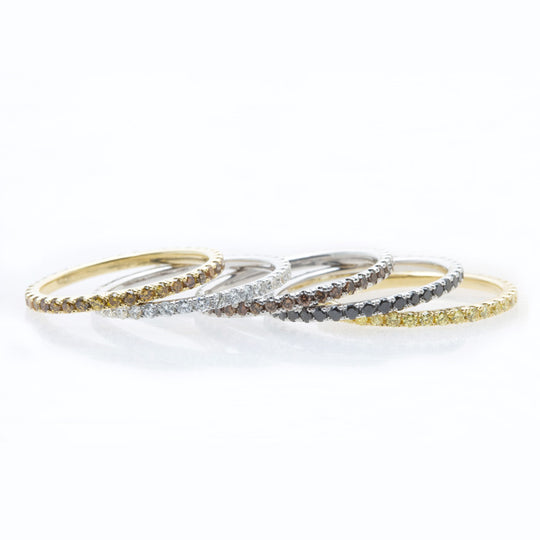 Eternity Rings with Natural Colored Diamonds