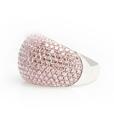 Pink Diamonds Pave-Set Ring
