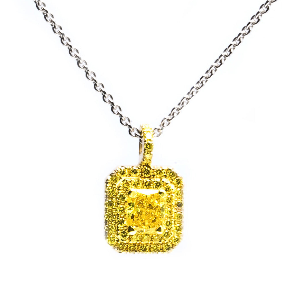 Square Yellow Necklace
