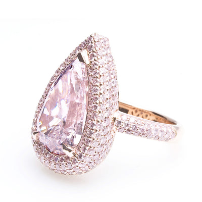 Pink Pear Shape Diamond Ring