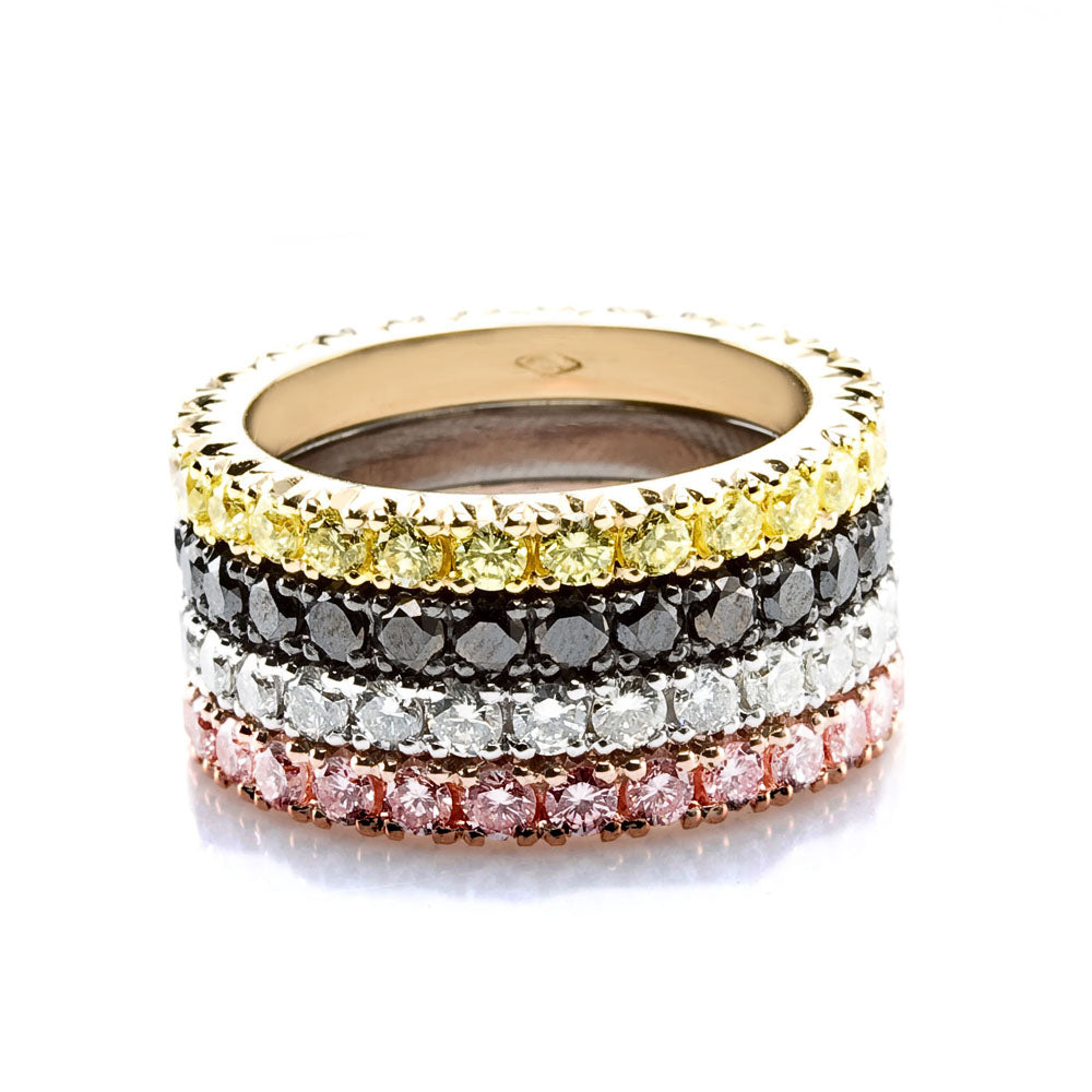 Eternity Rings With Multicolored Diamonds