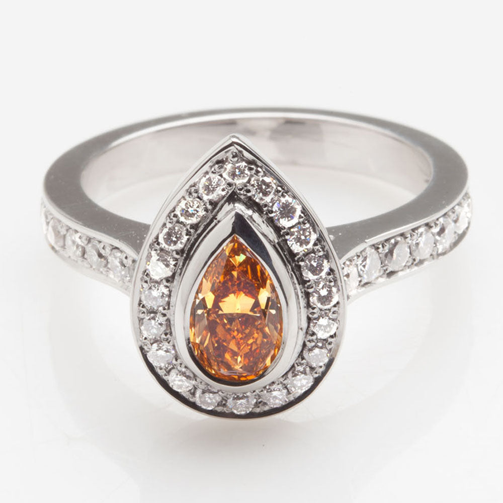 Orange and Gray Diamonds Ring