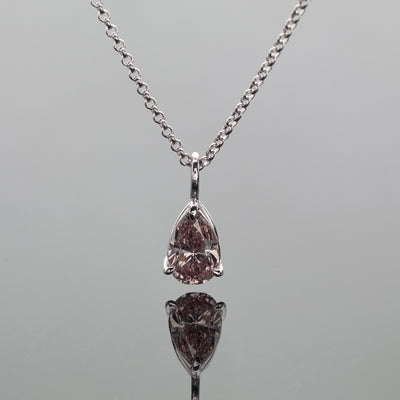 Pear Shaped Pink Diamond Necklace