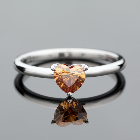 Cognac Diamond Solitaire Ring