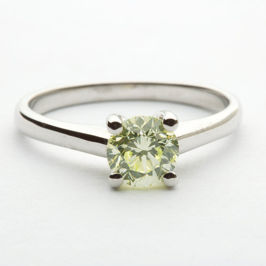 Lime Green Diamond Engagement Ring